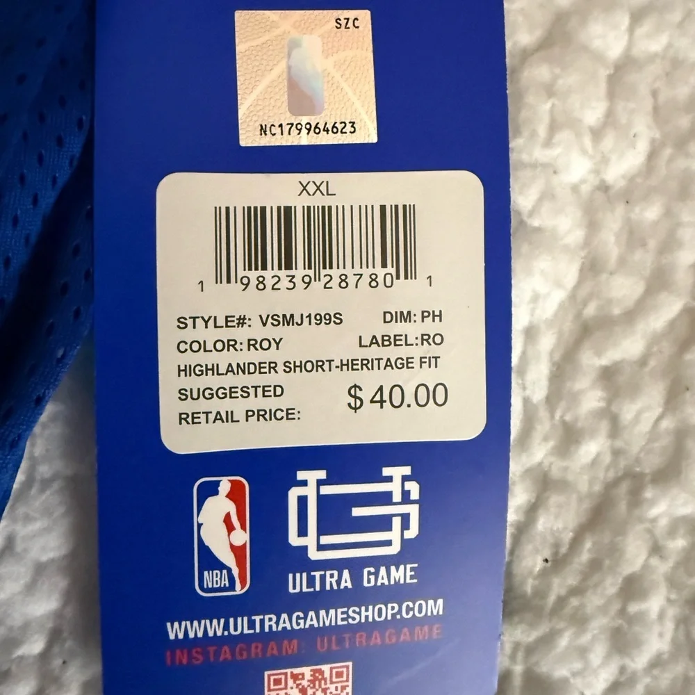 NWT-NBA Philadelphia 76’ers blue Men's basketball Shorts size XXL